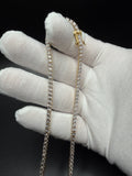 23" Gold Over Silver 1ctw Natural Diamond Tennis Chain 28.6g