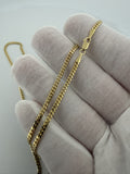 20" 10K Yellow Gold Cuban Chain 2.5mm 8.4g