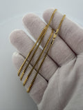26" 14K Yellow Gold Cuban Chain 2mm 8.6g