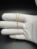18" Gold over Silver Chain 1/4ctw Pear Lab Diamond Solitaire Pendant 1.3g