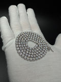 22" 44ctw Moissanite Silver Tennis Chain 4mm 38.0g
