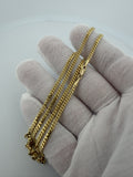 24" 14K Yellow Gold Cuban Chain 2.5mm 12.2g