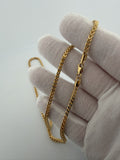 22" 14K Yellow Gold Foxtail Franco 3mm 10.8g
