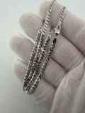 16 inch 3mm curb chain in 14K white gold, 4.93g, view 9 - Ott Family Jewelry