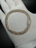8" Gold over Silver 6ctw VS/VVS Lab Diamond Cuban Bracelet 8mm 19.2g