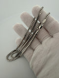 22" 14K White Gold Franco 3mm 33.5g