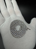 20" Silver 15ctw Moissanite Tennis Chain 3mm 25.0g