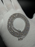 22" Silver 14ctw VS/VVS Lab Diamond Tennis Chain 3mm 25.3g