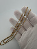 24" 14K Yellow Gold Diamond Cut Moon Bead 2mm 7.2g