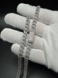 22" Silver 18ctw Moissanite Cuban 6mm 49.3g