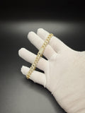8mm Moissanite Cuban Bracelet, 5.5ctw D VVS1, GRA Certified, Gold Over 925 Silver, 9" (25.9g)