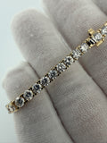7" 14k Yellow Gold 7.2ctw E-F VS Lab Diamond Tennis Bracelet EGL Certified 3.5mm 8.68g