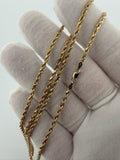 24" 14k Yellow Gold Rope 2.5mm 4.2g