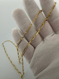 24" 14K Yellow Gold Paperclip 3mm 7.2g