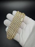 8mm Moissanite Cuban Chain, 11.35ctw D VVS1, Gold Over 925 Silver, 18" (52.1g)