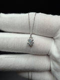 14k White Gold 1ct VS/VVS Lab Diamond Solitaire Pendant with Diamond Bail .8g