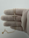 18" 14k Yellow Gold Chain & 1" 1ctw VS/VVS Lab Diamond Cross 1.5g