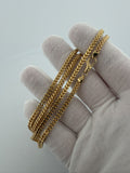 22" 14K Yellow Gold Foxtail Franco 3mm 14.1g