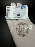 17" 14k Yellow Gold 7.00ctw E-F VS Lab Diamond Tennis Chain EGL Certified 2.2mm 11.16g