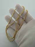 22" 10K Diamond Cut Moon Bead Chain 3mm 9.6g