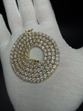 20" 4mm gold over silver moissanite tennis chain, 36.34ctw D VVS1, 28g – Ott Family Jewelry (9)