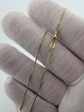22" 14K Yellow Gold Box Chain 1mm 2.2g