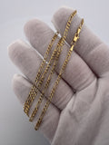 20 inch 2.5mm Figaro chain in 14K yellow gold, 2.4g, view 9 - Ott Family Jewelry