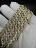 8mm Moissanite Cuban Chain, 13.8ctw D VVS1, GRA Certified, Gold Over 925 Silver, 22" (65.4g)
