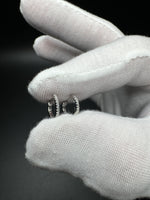 10mm 14k White Gold 1/10ctw Natural Diamond Huggies 1.2g