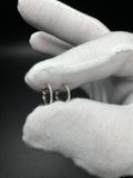 10mm 14k White Gold 1/10ctw Natural Diamond Huggies 1.2g