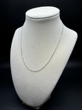 16” 18k White Gold Italian Fancy Link 1mm 1.3g
