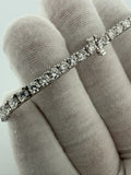 7" 14k White Gold 7.17ctw E-F VS Lab Diamond Tennis Bracelet EGL Certified 3.5mm 8.84g