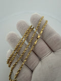 24" 14k Yellow Gold Rope 3mm 18.4g