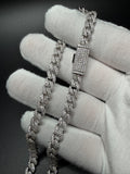 16" Silver 12ctw Moissanite Cuban 6mm 38.0g