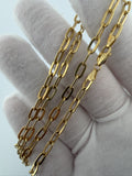22" 14k Yellow Gold Paperclip 4mm 5.93g