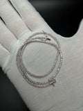 17" 14K White Gold 5.21ctw E-F VS Lab Diamond Tennis EGL Certified – 2mm – 9.68g