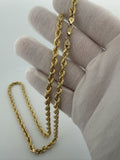 24" 14K Yellow Gold Rope 5mm 11.64g