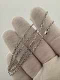 16" 14k White Gold Herme$ Link 2mm 4.83g