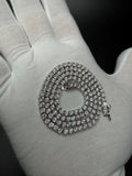 18" Silver 11ctw Moissanite Tennis Chain 3mm 21.5g