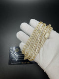 8mm Moissanite Cuban Chain, 12.6ctw D VVS1, GRA Certified, Gold Over 925 Silver, 20" (59.1g)