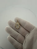 1.25" 10k Yellow Gold 3/4ctw VS/VVS Lab Diamond Hamsa 6.4mm Bail 2.9g