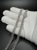 22" Silver 13ctw VS/VVS Lab Diamond Cuban Link 6mm 42.0g