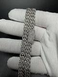 22 inch 8mm 16.5ctw VS/VVS lab diamond Cuban chain in sterling silver, 48.5g, view 9 - Ott Family Jewelry