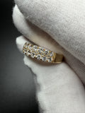 Size 10 Gold over Silver 1.75ctw VS/VVS Lab Diamond 2 Row Ring 6mm 4.3g