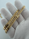 10K yellow gold 6mm handmade Miami Cuban link chain with box lock clasp
