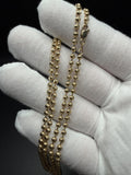 22" 14k Yellow Gold Dia Cut Moon Bead Chain 3mm 14.7g