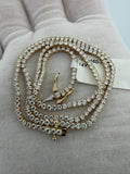 17" 14k Yellow Gold 7.00ctw E-F VS Lab Diamond Tennis Chain EGL Certified 2.2mm 11.16g