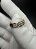 Size 10 Gold over Silver 1.75ctw VS/VVS Lab Diamond 2 Row Ring 6mm 4.3g