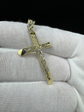 2” 14k Yellow Gold Cross/Crucifix 5.6mm Bail 3.51g