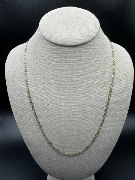 22” 14k Gold Tri-Color Figaro 3mm 8.4g